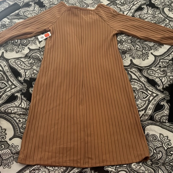 Old Navy Tan Ribbed Long Sleeve Dress - Picture 3 of 3